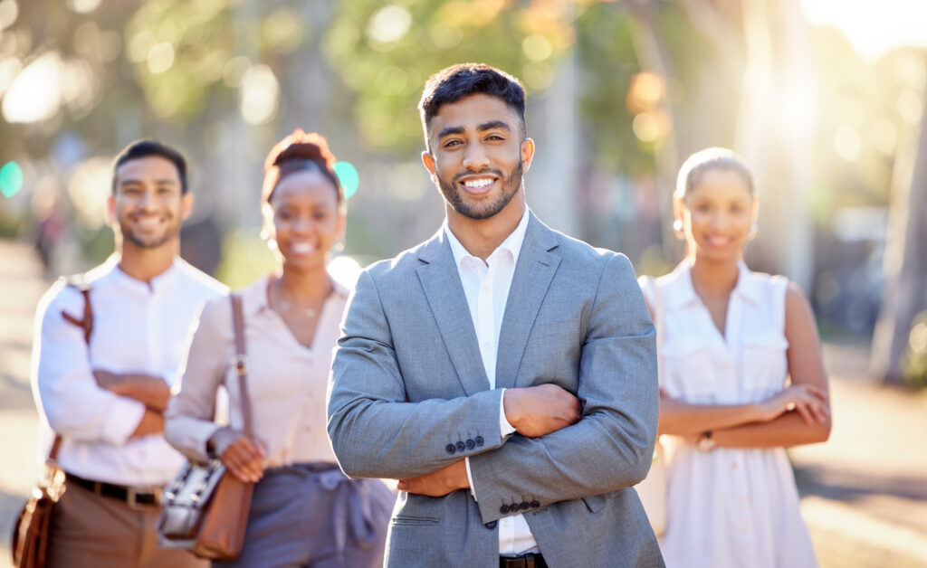 A group of young professionals seizing marketing career opportunities